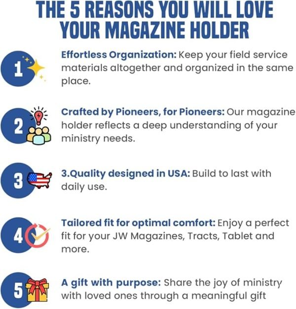 Soporte para revistas y tratados JW | Organizador ministerial OLDECORY