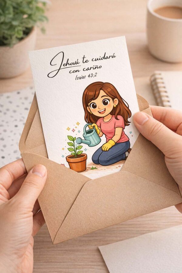 tarjeta arjeta de Ánimo con Texto Bíblico Inspirador